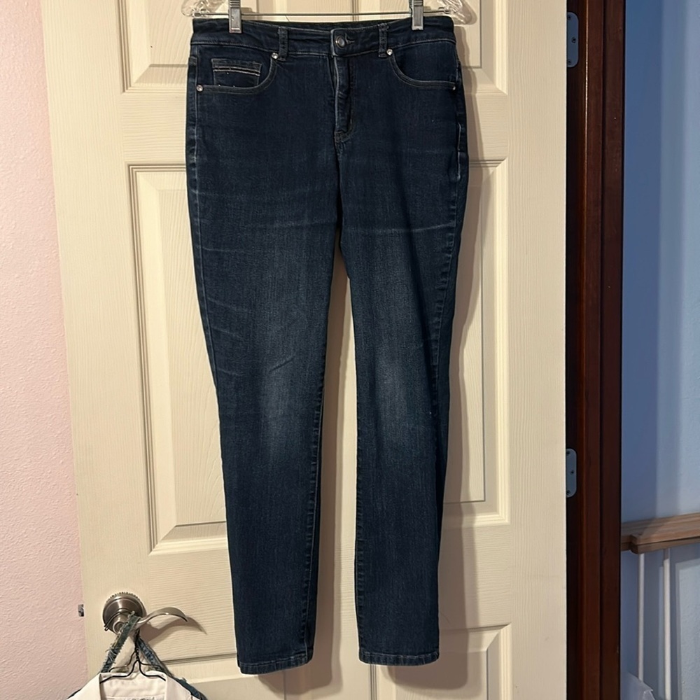 Christopher & Banks Signature Slimming Embellished Dark Wash Jeans 8